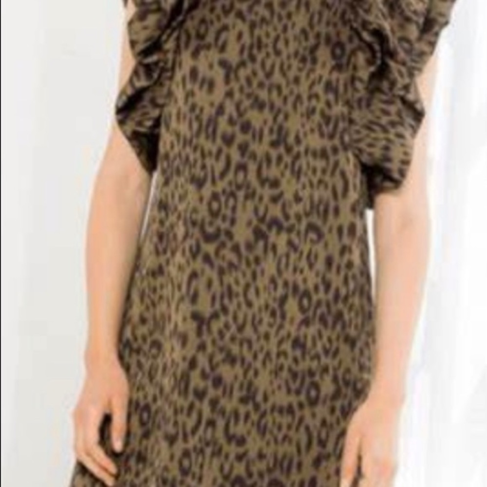THML size L olive leopard dress NWT